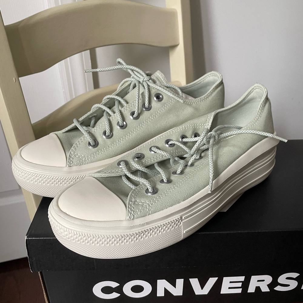 Converse Chuck Platform Move Low Top Summit Sage Egret Women 9.5/Men 7.5 A03558C